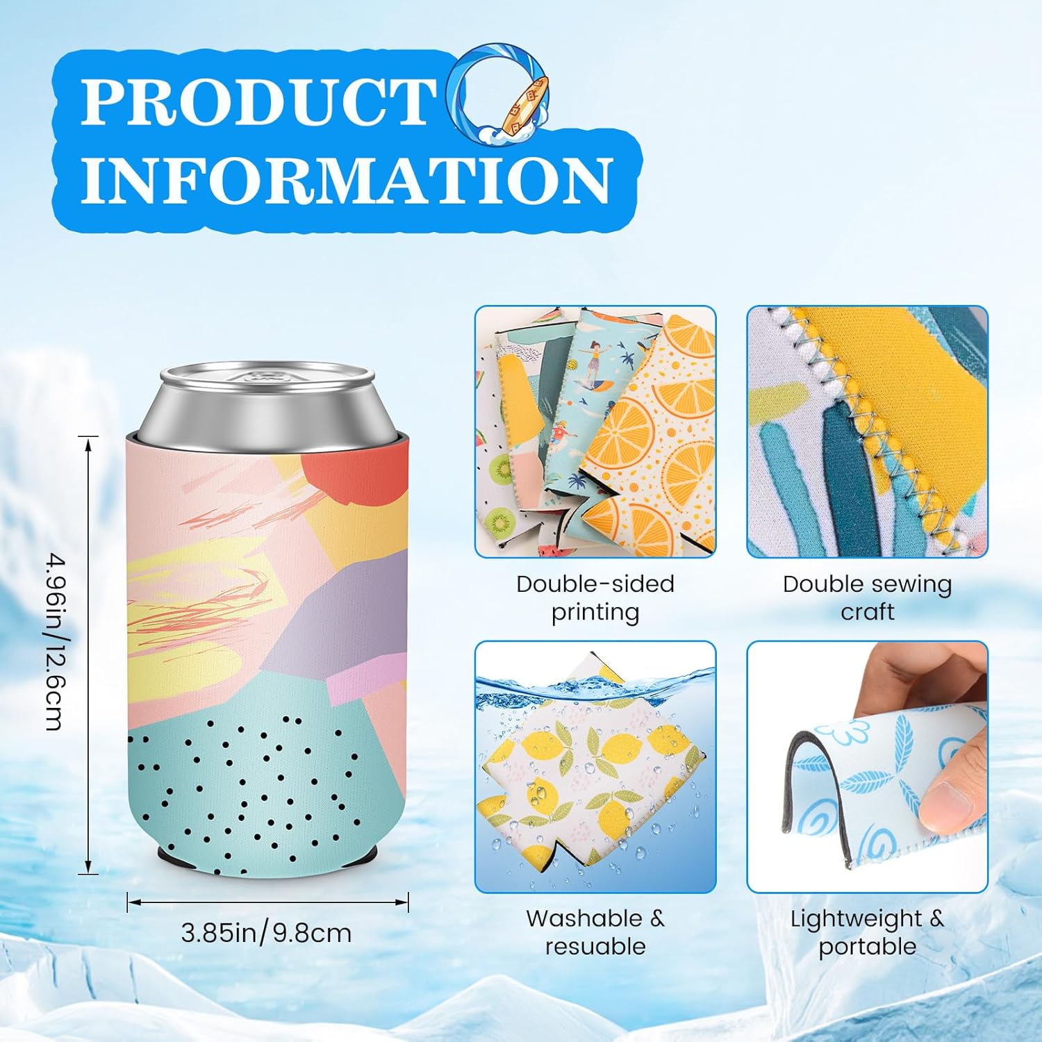 Never Forget the Difference You Make 12 Pack Insulated Can Sleeve,  Summer Can Cooler Sleeve Insulated Neoprene Can Coolers in Bulk, Beach Pool Bottle Can Drink Holder Party Decorations, Men Women Birthday Bachelorette Party Favor Gifts