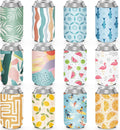 Never Forget the Difference You Make 12 Pack Insulated Can Sleeve,  Summer Can Cooler Sleeve Insulated Neoprene Can Coolers in Bulk, Beach Pool Bottle Can Drink Holder Party Decorations, Men Women Birthday Bachelorette Party Favor Gifts