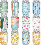 Never Forget the Difference You Make 12 Pack Insulated Can Sleeve,  Summer Can Cooler Sleeve Insulated Neoprene Can Coolers in Bulk, Beach Pool Bottle Can Drink Holder Party Decorations, Men Women Birthday Bachelorette Party Favor Gifts