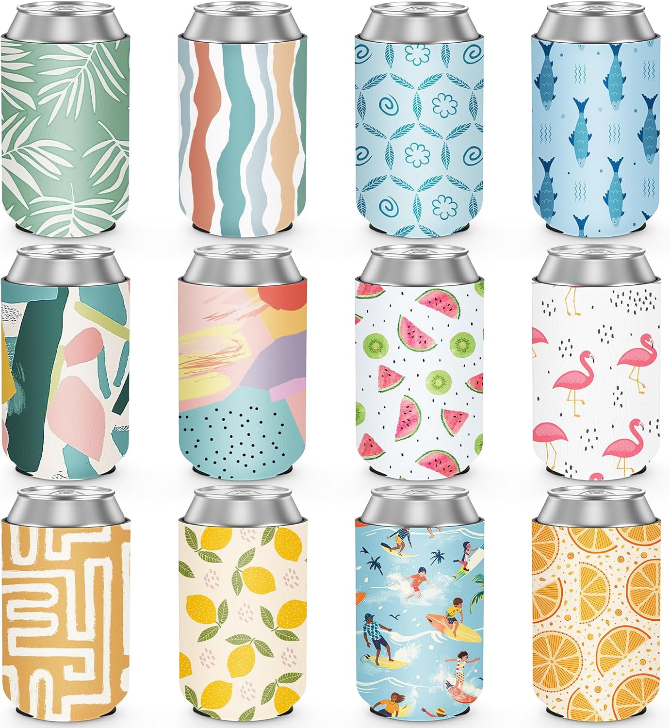 Never Forget the Difference You Make 12 Pack Insulated Can Sleeve,  Summer Can Cooler Sleeve Insulated Neoprene Can Coolers in Bulk, Beach Pool Bottle Can Drink Holder Party Decorations, Men Women Birthday Bachelorette Party Favor Gifts
