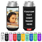 HooAmI Custom Can Cooler Sleeves Bulk Personalized 16 Oz Collapsible Insulated Neoprene Drink Bottle Holder for Summer Beach Pool Birthday Decorations Bachelorette Party Favors