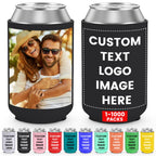 HooAmI Custom Can Cooler Sleeve Bulk Personalized Collapsible Insulated Neoprene Drink Holder for Wedding Reunions Birthdays Parties Holiday Decorations