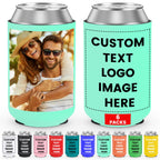 HooAmI Custom Can Cooler Sleeve Bulk Personalized Collapsible Insulated Neoprene Drink Holder for Wedding Reunions Birthdays Parties Holiday Decorations