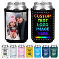 HooAmI Custom Can Cooler Sleeve Bulk Personalized Collapsible Insulated Neoprene Drink Holder for Wedding Reunions Birthdays Parties Holiday Decorations