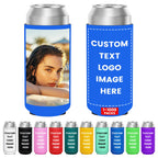 HooAmI Custom Can Cooler Sleeves Bulk Personalized 16 Oz Collapsible Insulated Neoprene Drink Bottle Holder for Summer Beach Pool Birthday Decorations Bachelorette Party Favors