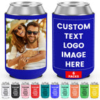 HooAmI Custom Can Cooler Sleeve Bulk Personalized Collapsible Drink Insulated Can Coolers with Logo Image Text for Party Beverages