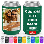 HooAmI Custom Can Cooler Sleeve Bulk Personalized Collapsible Drink Insulated Can Coolers with Logo Image Text for Party Beverages