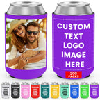HooAmI Custom Can Cooler Sleeve Bulk Personalized Collapsible Drink Insulated Can Coolers with Logo Image Text for Party Beverages