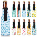 Never Forget the Difference You Make 11 Pack Summer Beer Bottle Insulator Sleeve Zip-up Bottle Jackets 12oz Non-slip Thick Neoprene Drink Cooler for Party Bulk