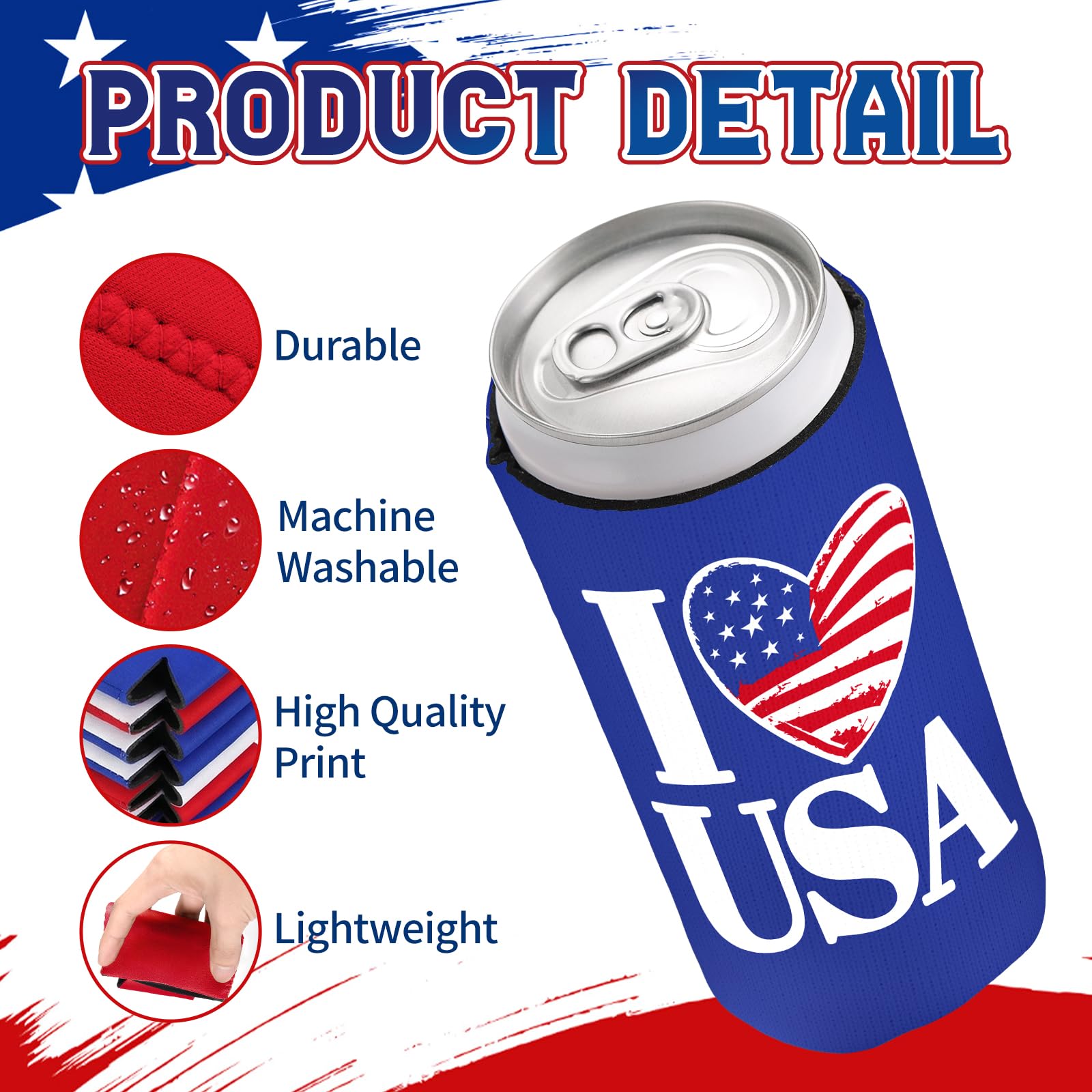 Never Forget the Difference You Make 12 Pack 4th of July 250th Anniversary Can Cooler Sleeves  250 Year American Patriotic USA Insulated Neoprene Drink Holder