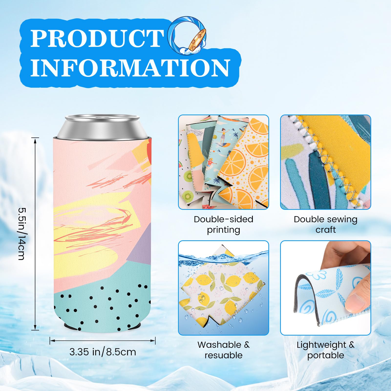 Never Forget the Difference You Make 12 Pack Slim Can Cooler Sleeve Insulated Tall Cans 12 Oz Bulk Neoprene Slim Drink Bottle Holder Summer Party Decorations, Blanks for Vinyl Projects Birthday Wedding Favors & Gifts