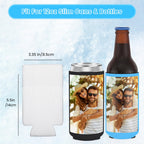 HooAmI Custom Slim Can Cooler Sleeves Bulk Personalized Insulated Neoprene Drink Holder with Logo Image Text for Wedding Birthday Party