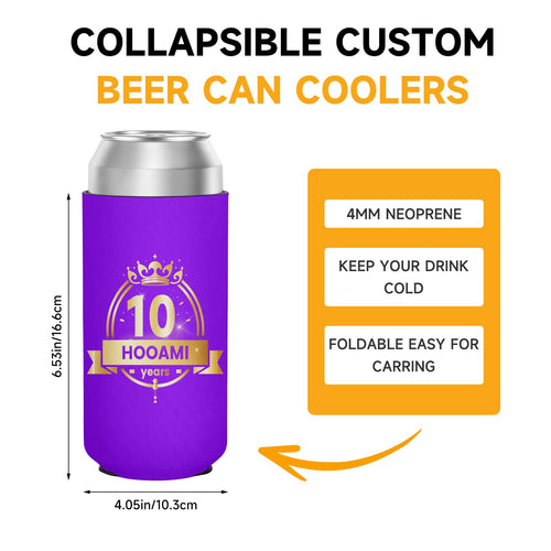 HooAmI Custom Can Cooler Bulk 16 Oz Collapsible Neoprene Insulated Beer Bottle Sleeves Drink Holder, Personalized Birthday Decorations Bachelorette Party Favors & Wedding Gifts