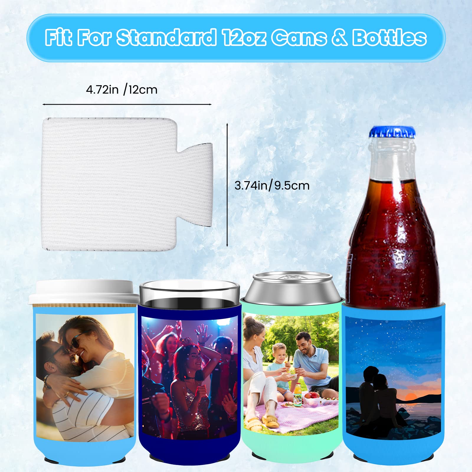 HooAmI Custom Can Cooler Sleeve Bulk Personalized Collapsible Drink Insulated Can Coolers with Logo Image Text for Party Beverages