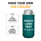 HooAmI Custom Can Cooler Sleeves Bulk Personalized 16 Oz Collapsible Insulated Neoprene Drink Bottle Holder for Summer Beach Pool Birthday Decorations Bachelorette Party Favors