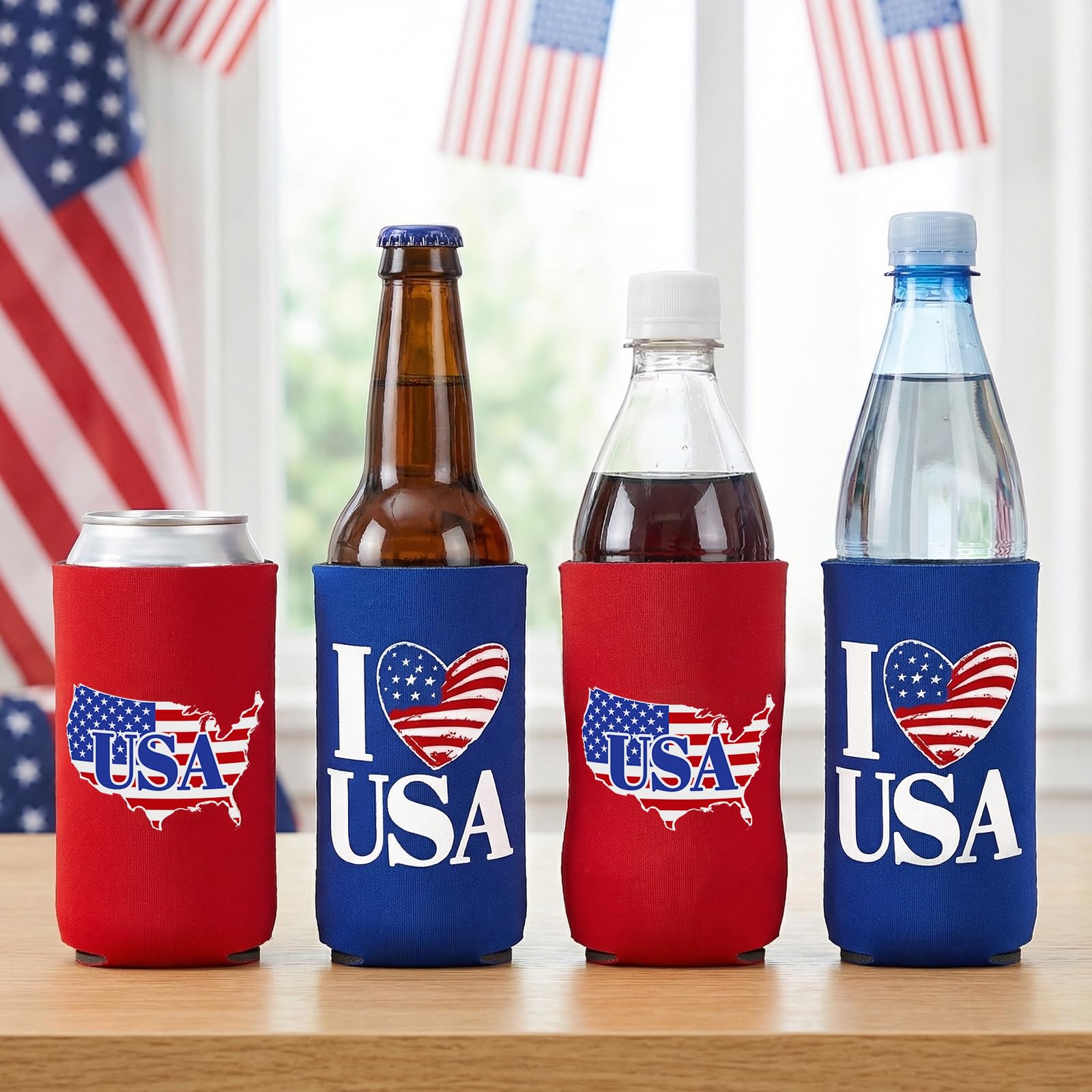 Never Forget the Difference You Make 12 Pack 4th of July 250th Anniversary Can Cooler Sleeves  250 Year American Patriotic USA Insulated Neoprene Drink Holder