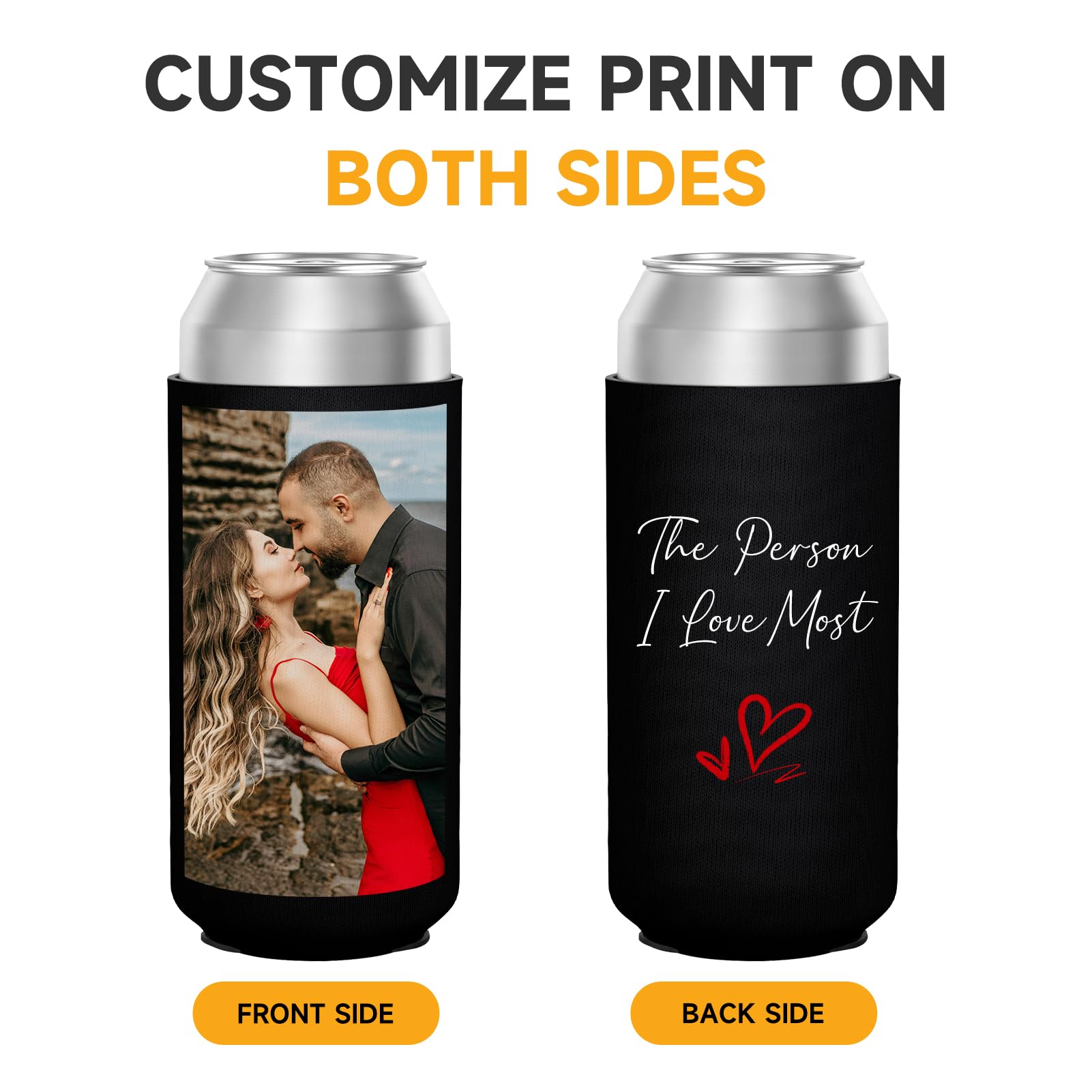 HooAmI Custom Can Cooler Bulk 16 Oz Collapsible Neoprene Insulated Beer Bottle Sleeves Drink Holder, Personalized Birthday Decorations Bachelorette Party Favors & Wedding Gifts