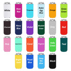 HooAmI Custom Slim Can Cooler Bulk Personalized Collapsible Insulated Neoprene Drink Holder Sleeves for 12 oz Skinny Cans and Bottles Wedding Reunions Birthdays Parties